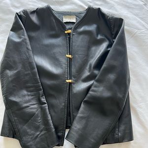 Black Sandro Leather Jacket (XS)